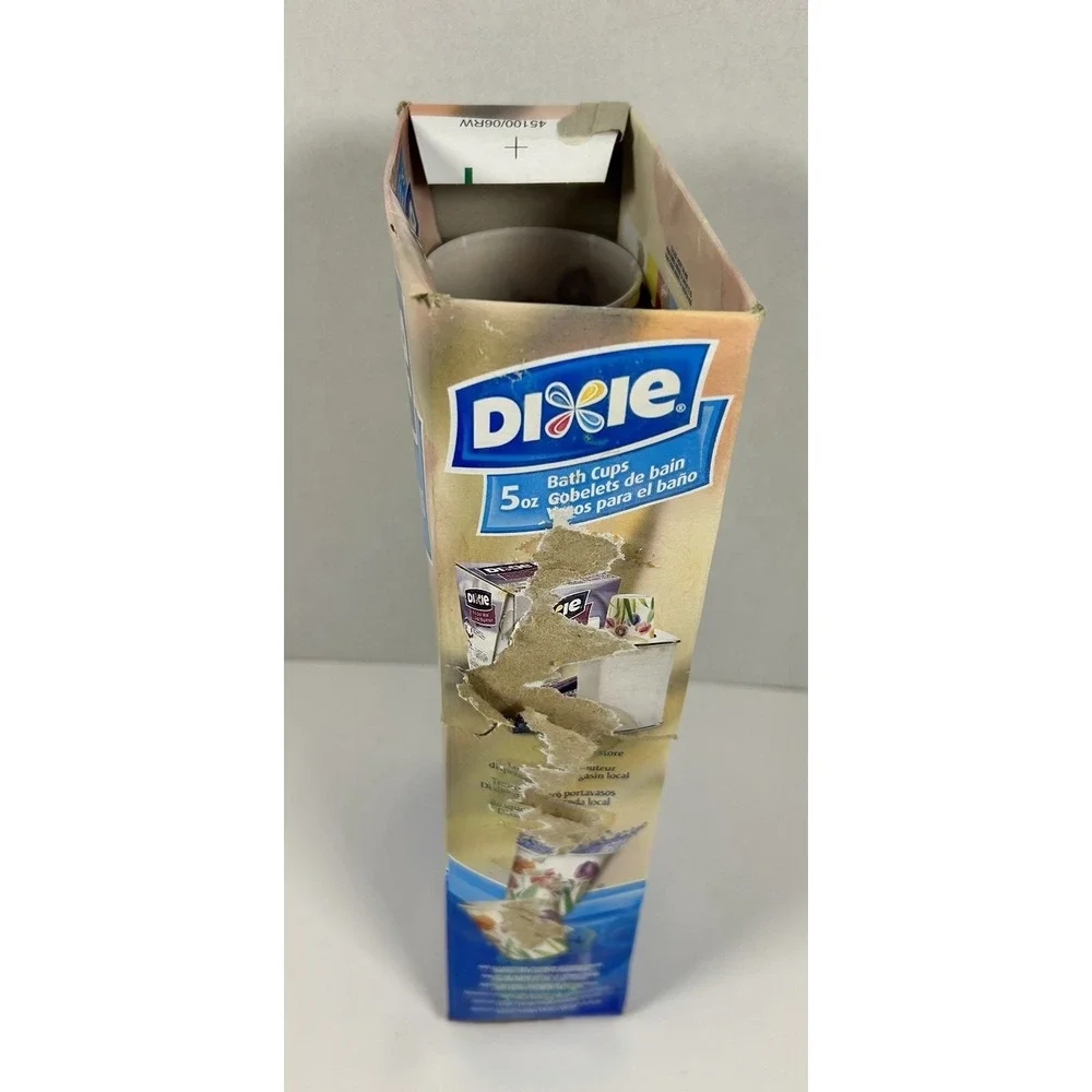 VTG Dixie Cups Open Box Rosy Watercolor Tulips 85 Count Vintage